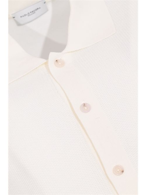 Giacca camicia in filato di cotone Panna Paolo Pecora | A026 F3001102